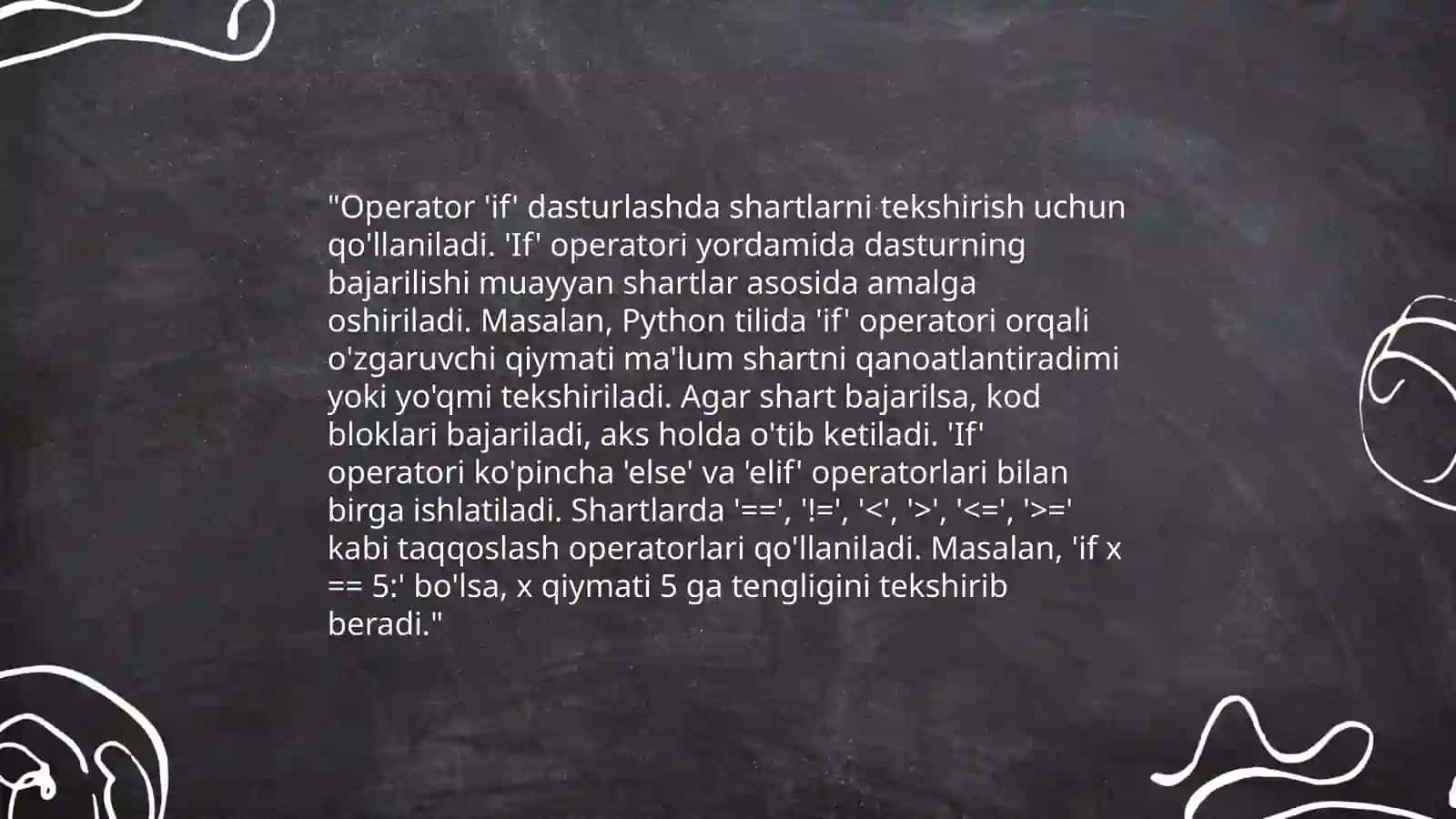 If operatori orqali murakkab konstruksiyalarni hosil qilish 3