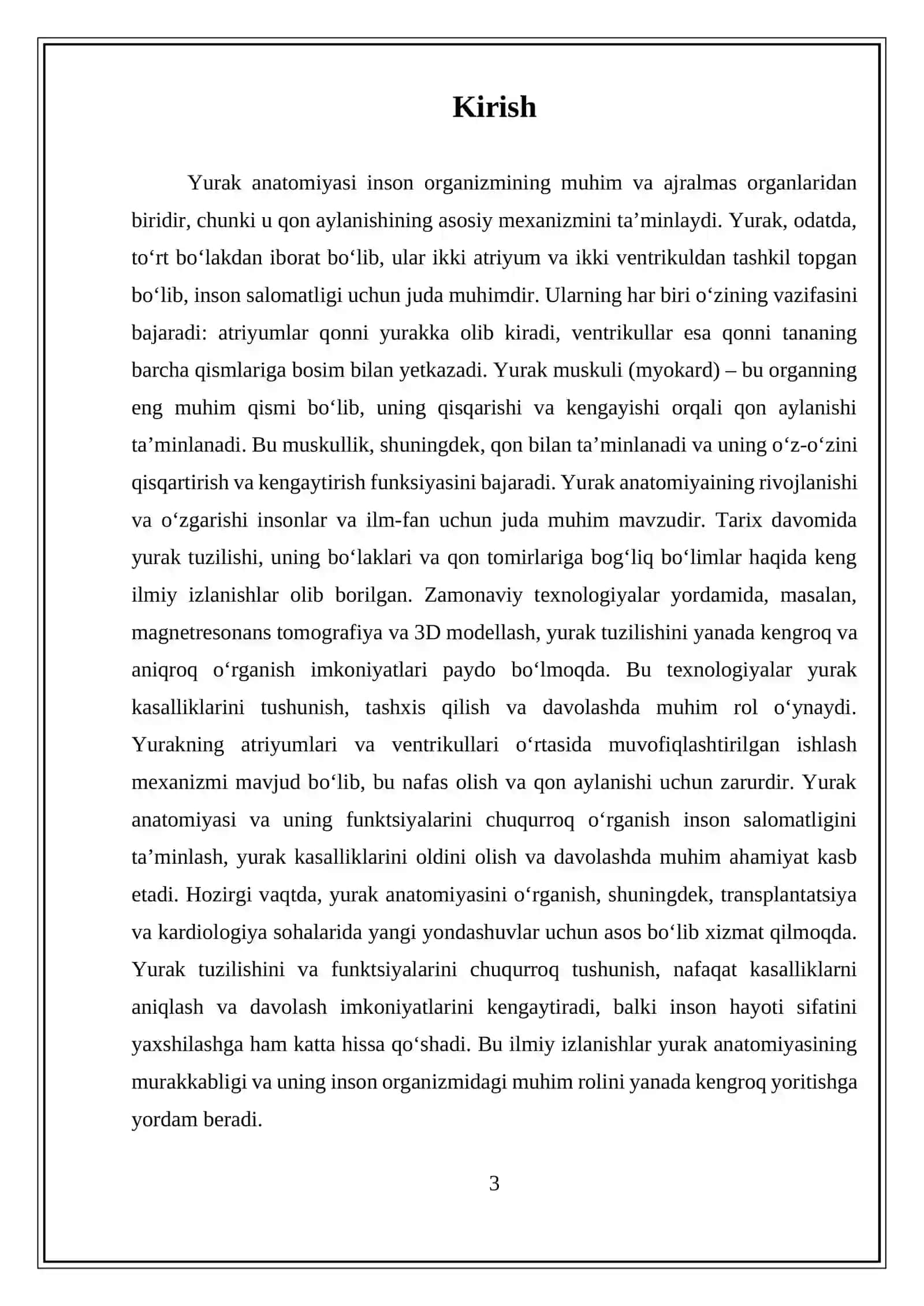 Yurak anatomiyasi 3