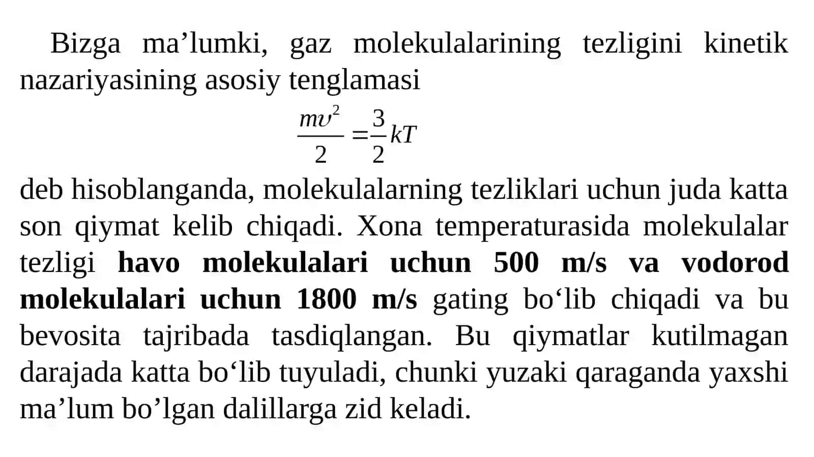 Termodinamik muvozanatda bo'lmagan sistemalarda ko'chish xodisalari 3