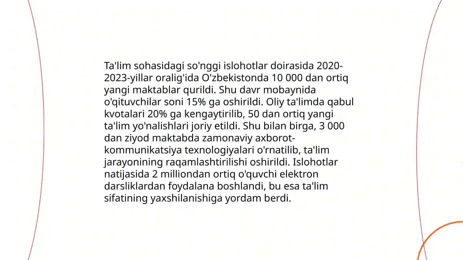 Ta'lim sohasidagi islohotlar 3