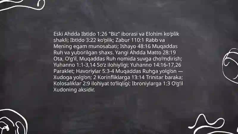 Xristianlik ta'limotida yakka xudoning uch qiyofasi haqidagi ta'limot 3