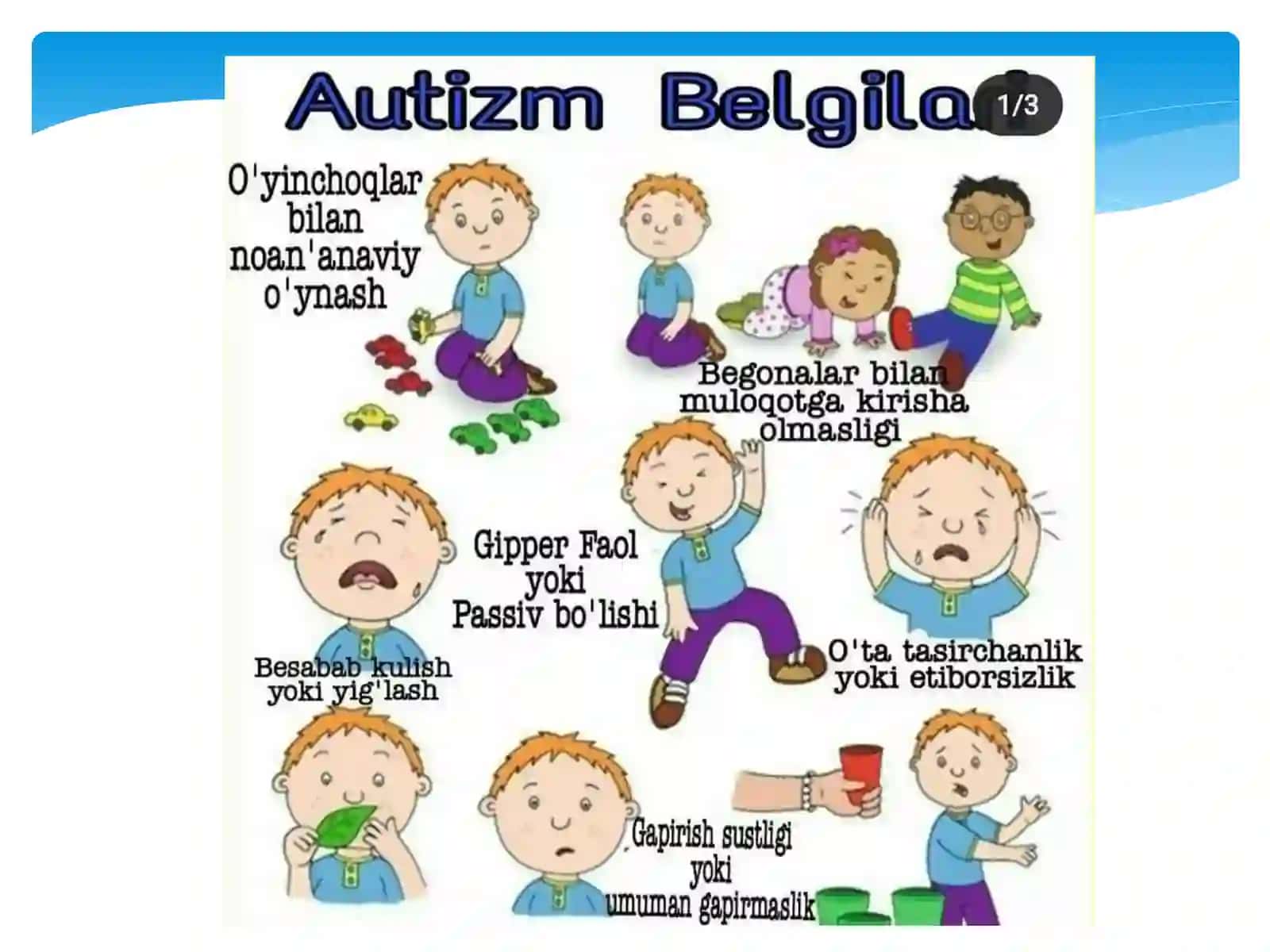 Autizmmuammo va tatqiqotlar 3