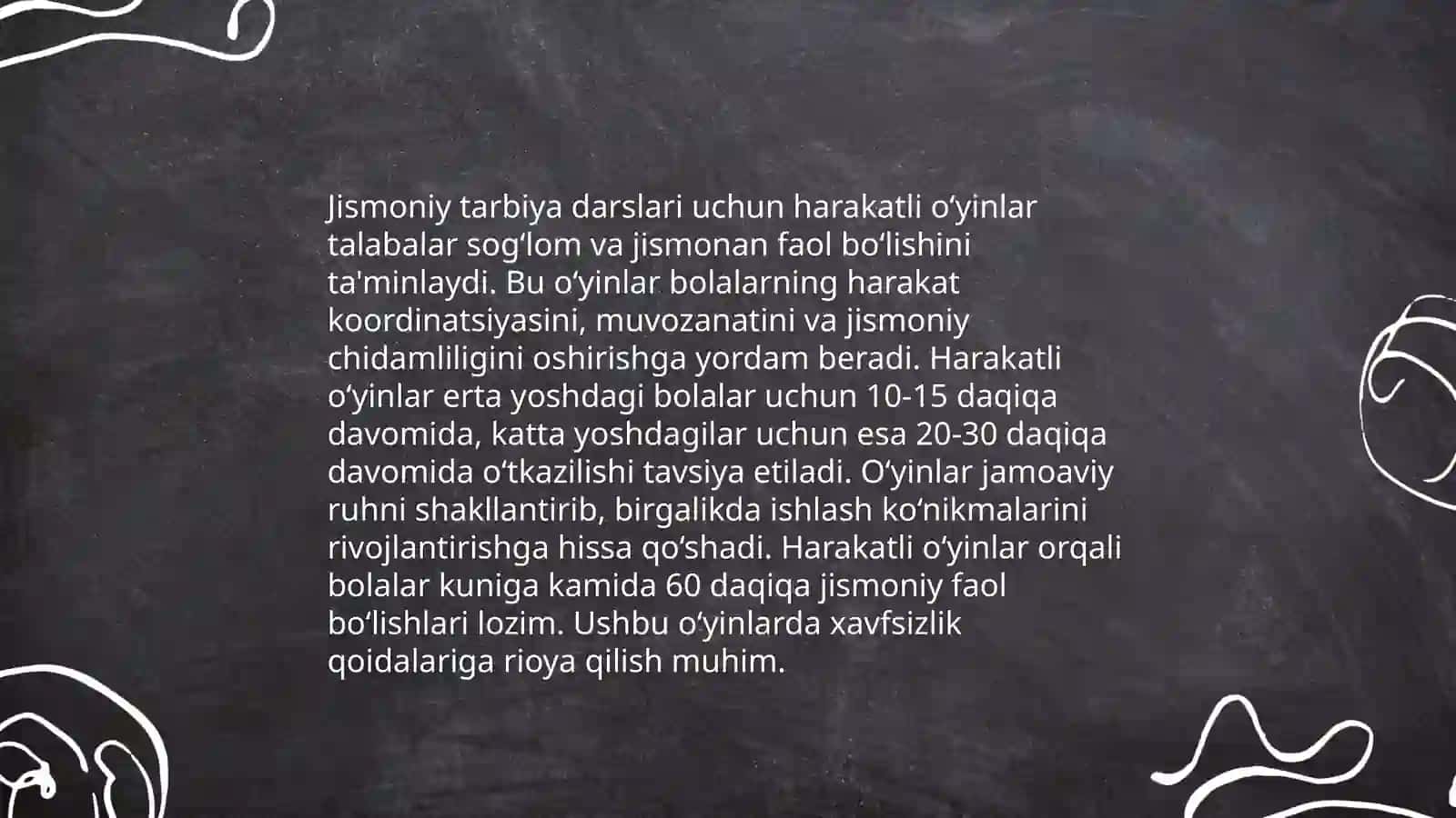 Jismoniy tarbiya darslari va mashĝulotlar mazmuniga mos holda harakatli òyinlarni rejalashtirish hamda otkazish 3