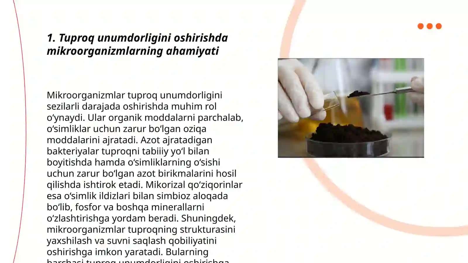Tuproq unumdorligini oshirishda mikroorganizmlardan foydalanish 3
