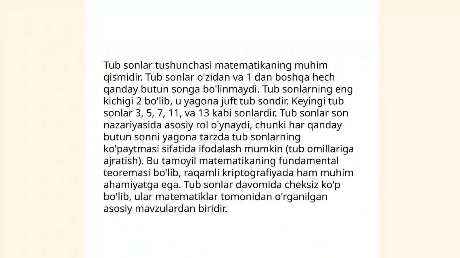 Tub va murakkab sonlar 3