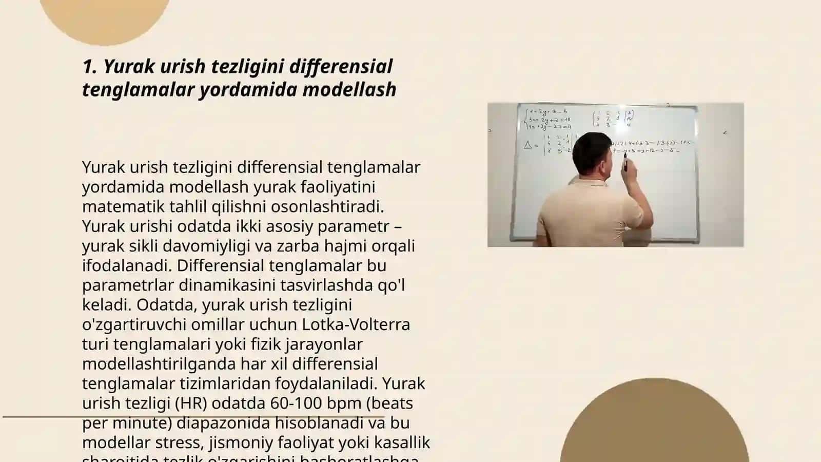 Tibbiy-biologik mazmundagi differensial tenglamalar 3