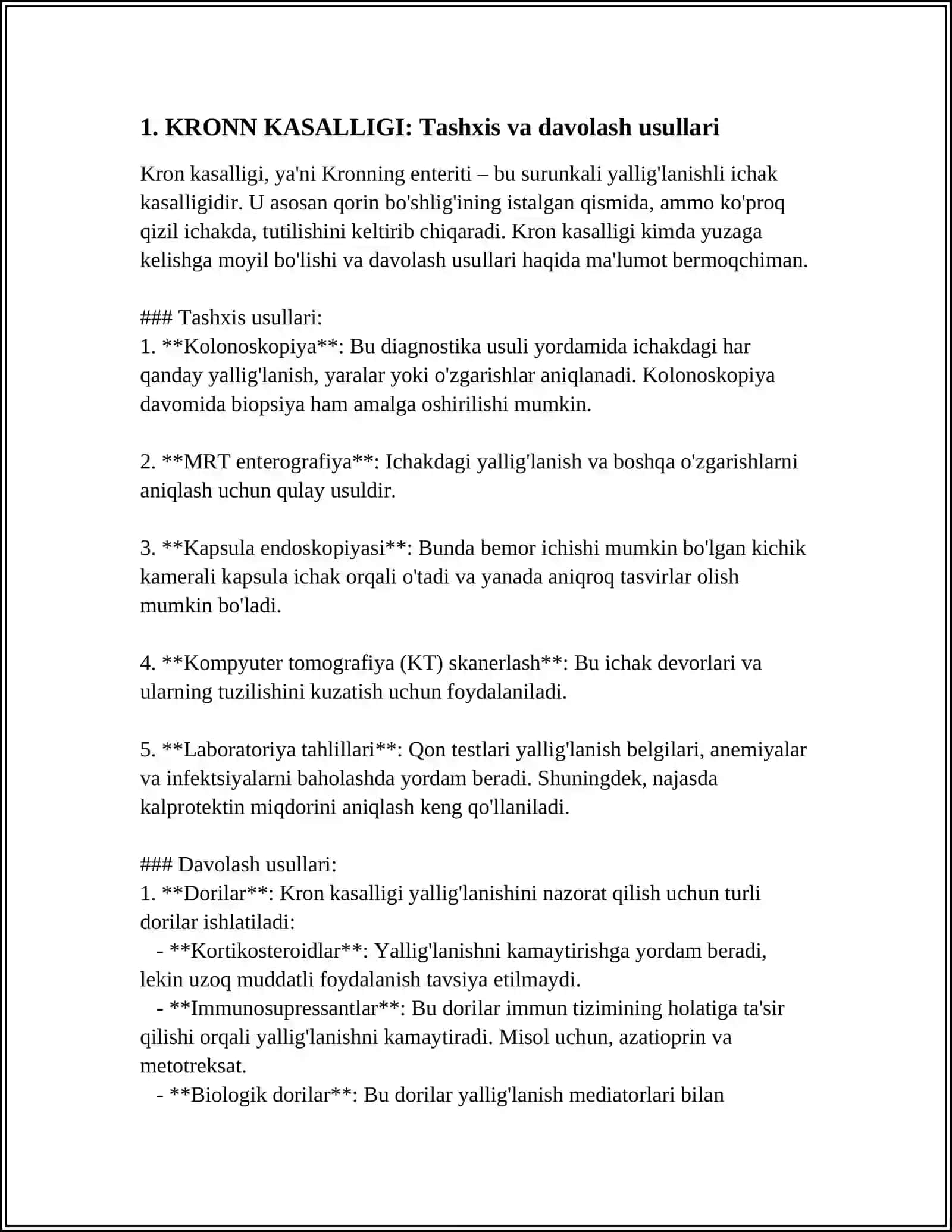 KRONN KASALLIGI. ICHAK DISBAKTERIOZI 3