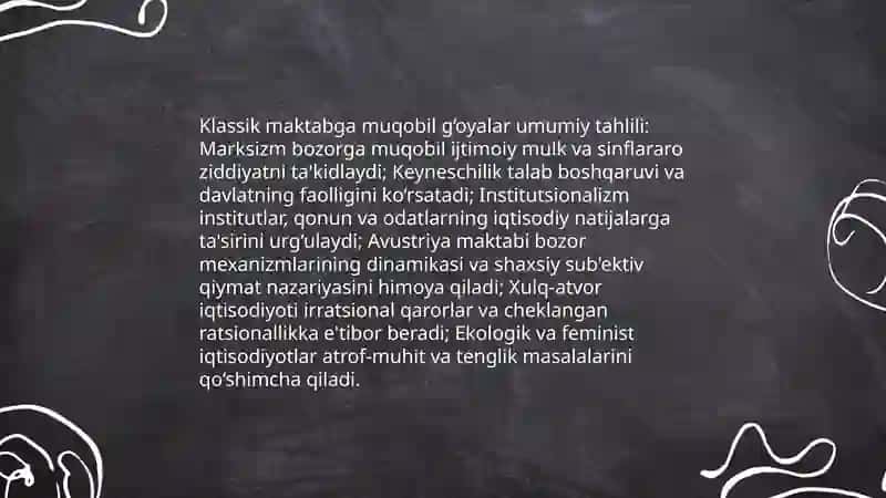 Klassik Iqtisodiy Maktabga Muqobil G‘oyalarning Mohiyadti 3