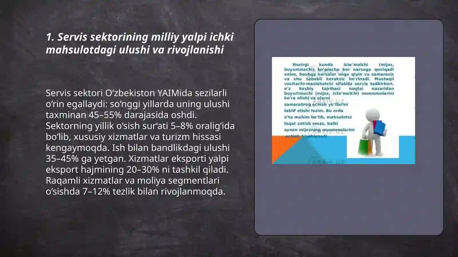 Servis faoliyatini mamlakat ijtimoiy iqtisodiy ahamiyati 3
