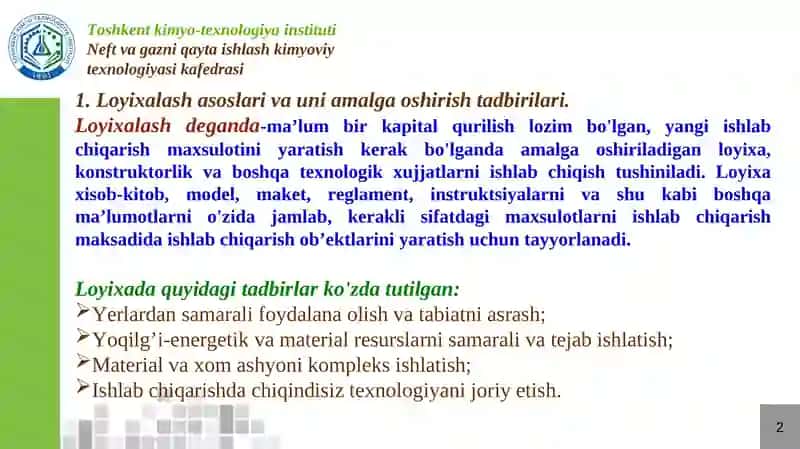 NEFT-GAZ SANOATI KORXONALARINI LOYIXALASH 3