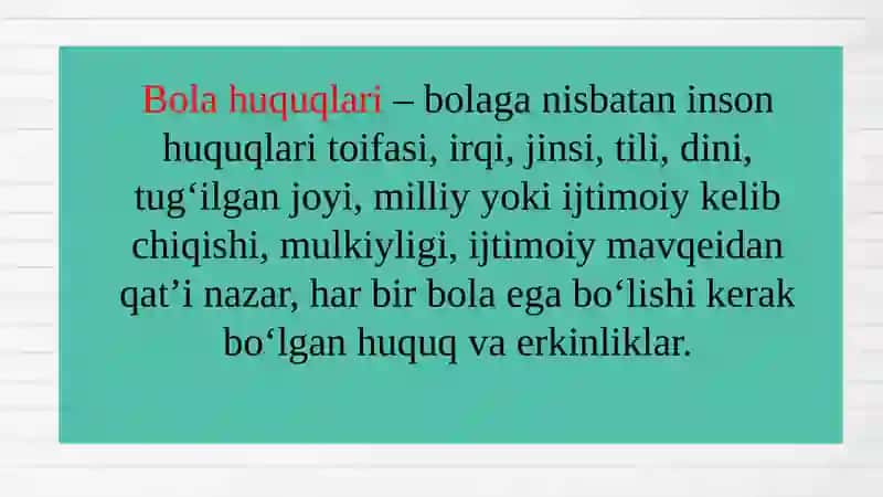 Maktabgacha ta’lim tashkilotlarida ”Bola huquqlari to’g’risidagi Konvensiya”dan foydalanish 3