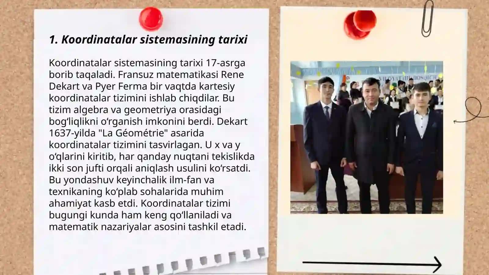 Koordinatalar sistemasi mavzusida taqdimot 3