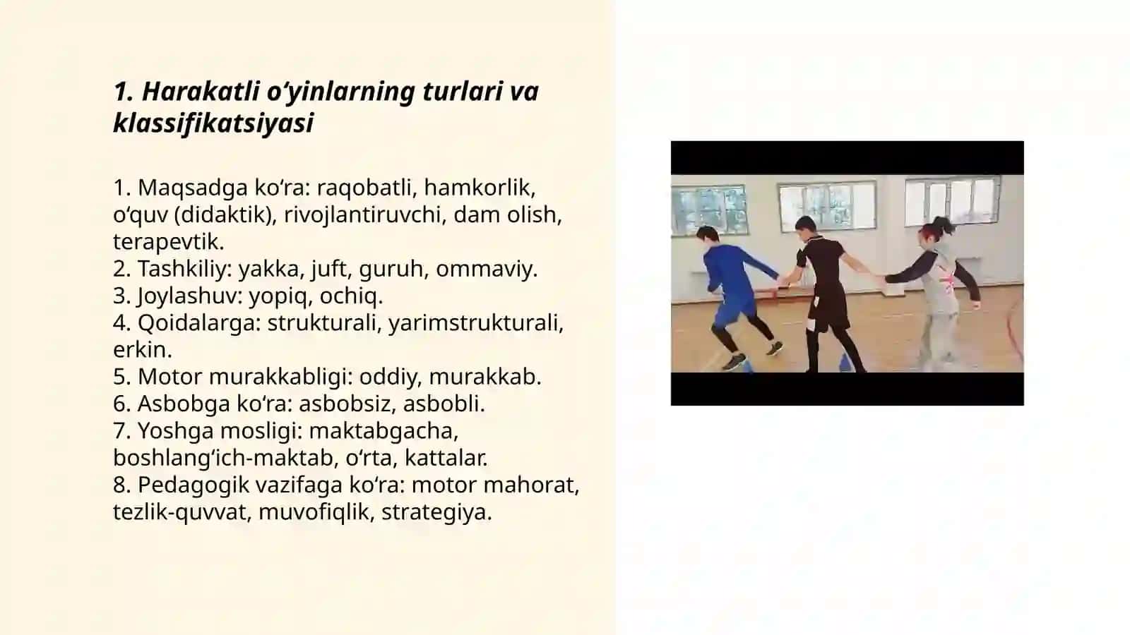 Harakatli oʻyinlarni tashkil etish 3
