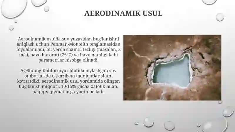 Suv yuzasidan boʻladigan bugʻlanshni aniqlash usullari 3