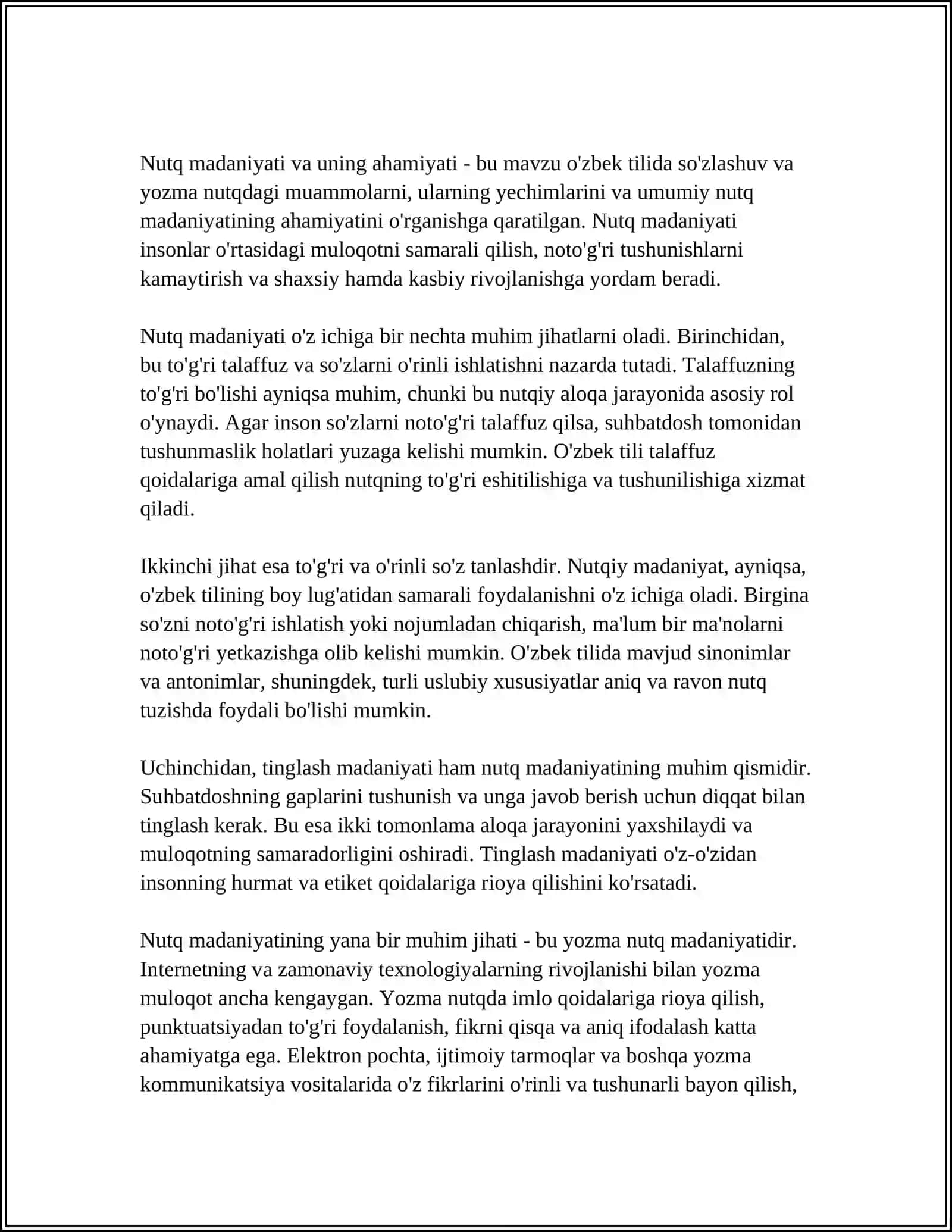 PЕDAGOGIK KOMPЕTЕNTLIKKA QO'YILADIGAN TALABLAR (O'QITUVCHINING NUTQ TЕXNIKASIVA UNI ILMIY TASHKIL ETISH 3