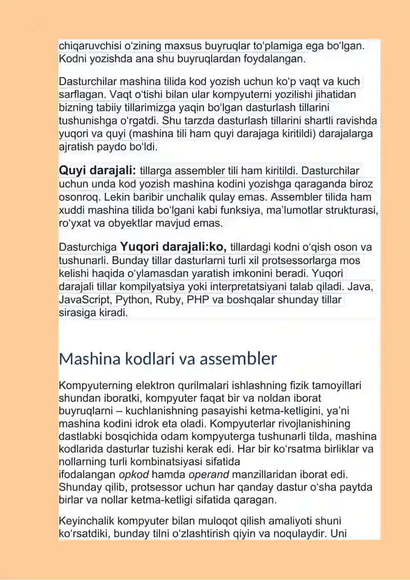 Yuqori darajali dasturlash tillari 3