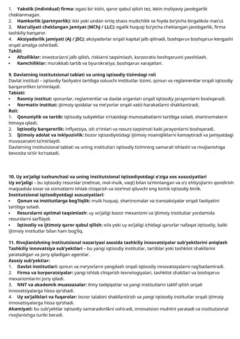 Institutsional iqtisodiyotning jamiyat rivojlanishidagi roli 3