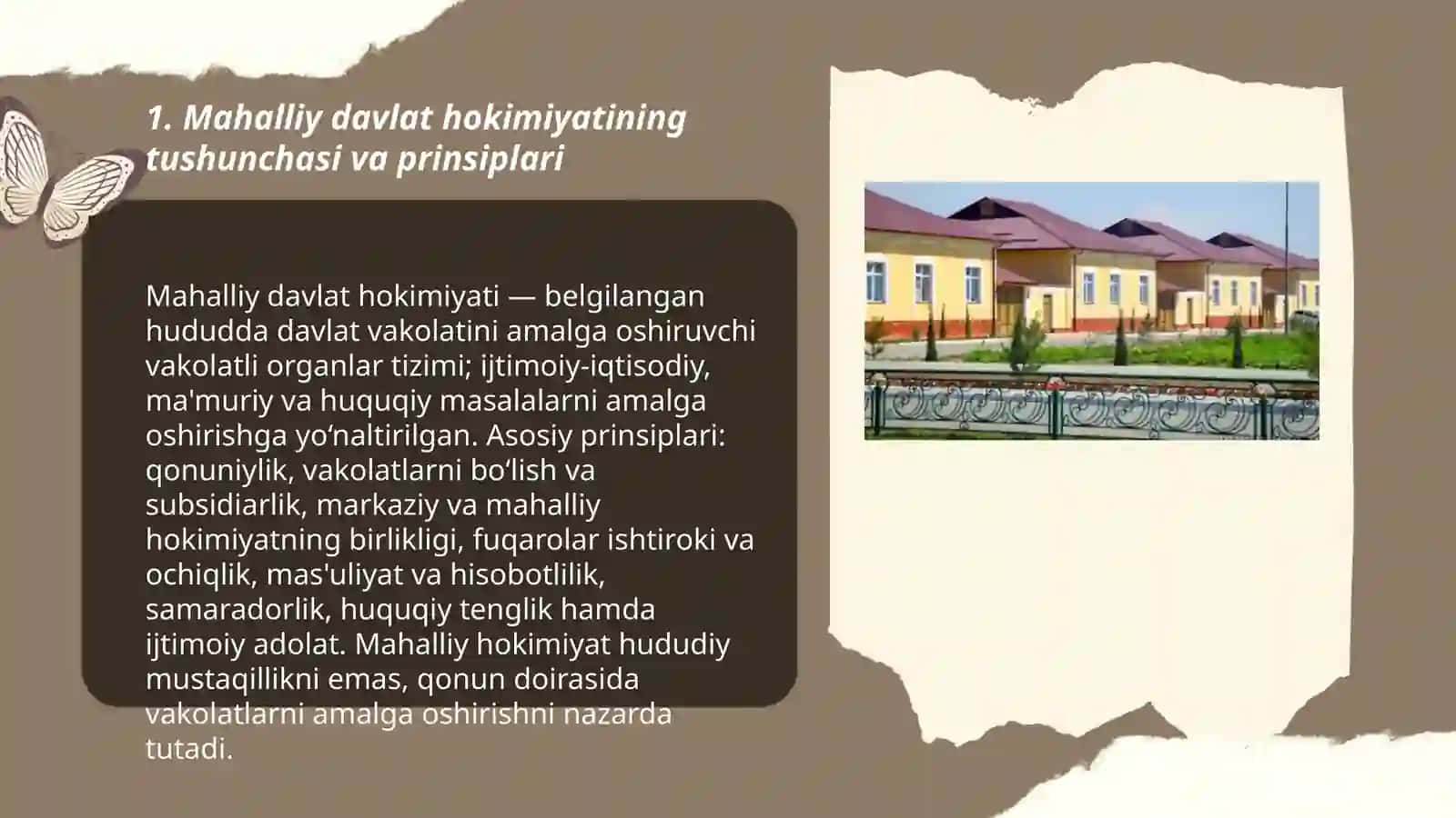 Mahalliy davlat hokimiyati asoslari. Fuqarolarning o‘zini o‘zi boshqarish organlari Abdunabiyeva Bahora 3