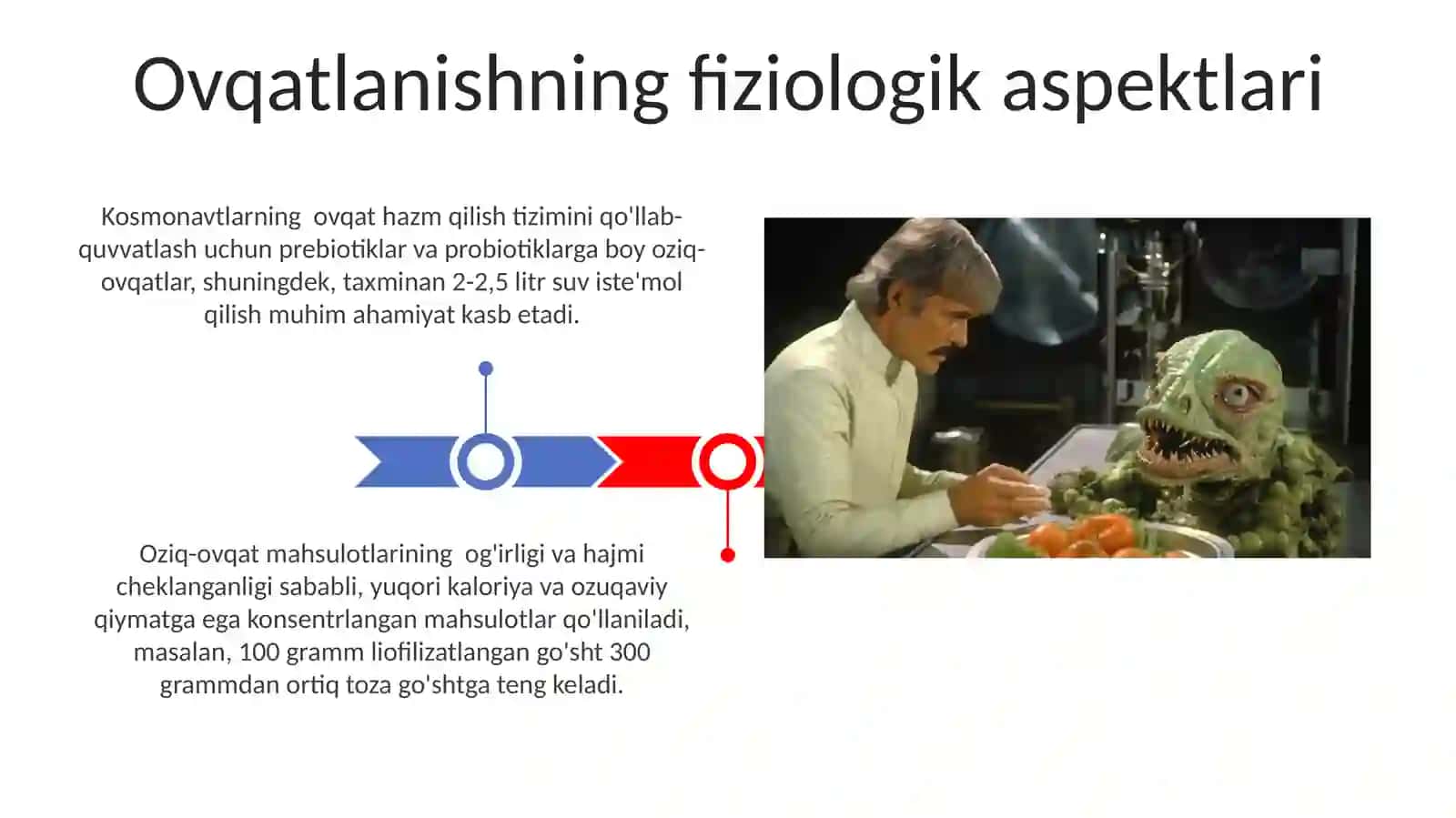 Ovqatlanish maromi kosmonoftlar ovqatlanish ratsioni 3