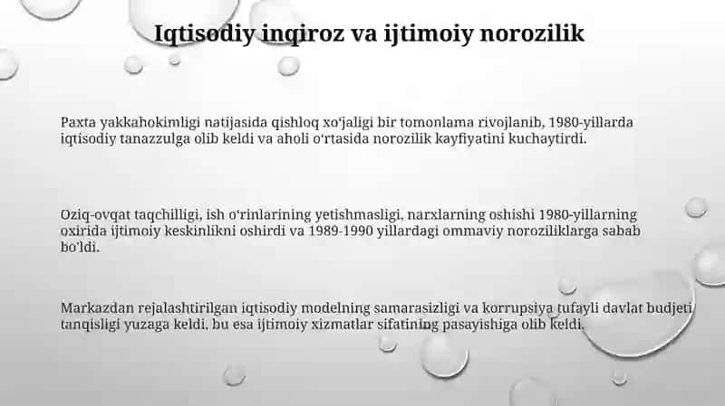 Mustaqillikka erishish arafasida Oʻzbekistonda ijtimoiy siyosiy jarayonlar 3