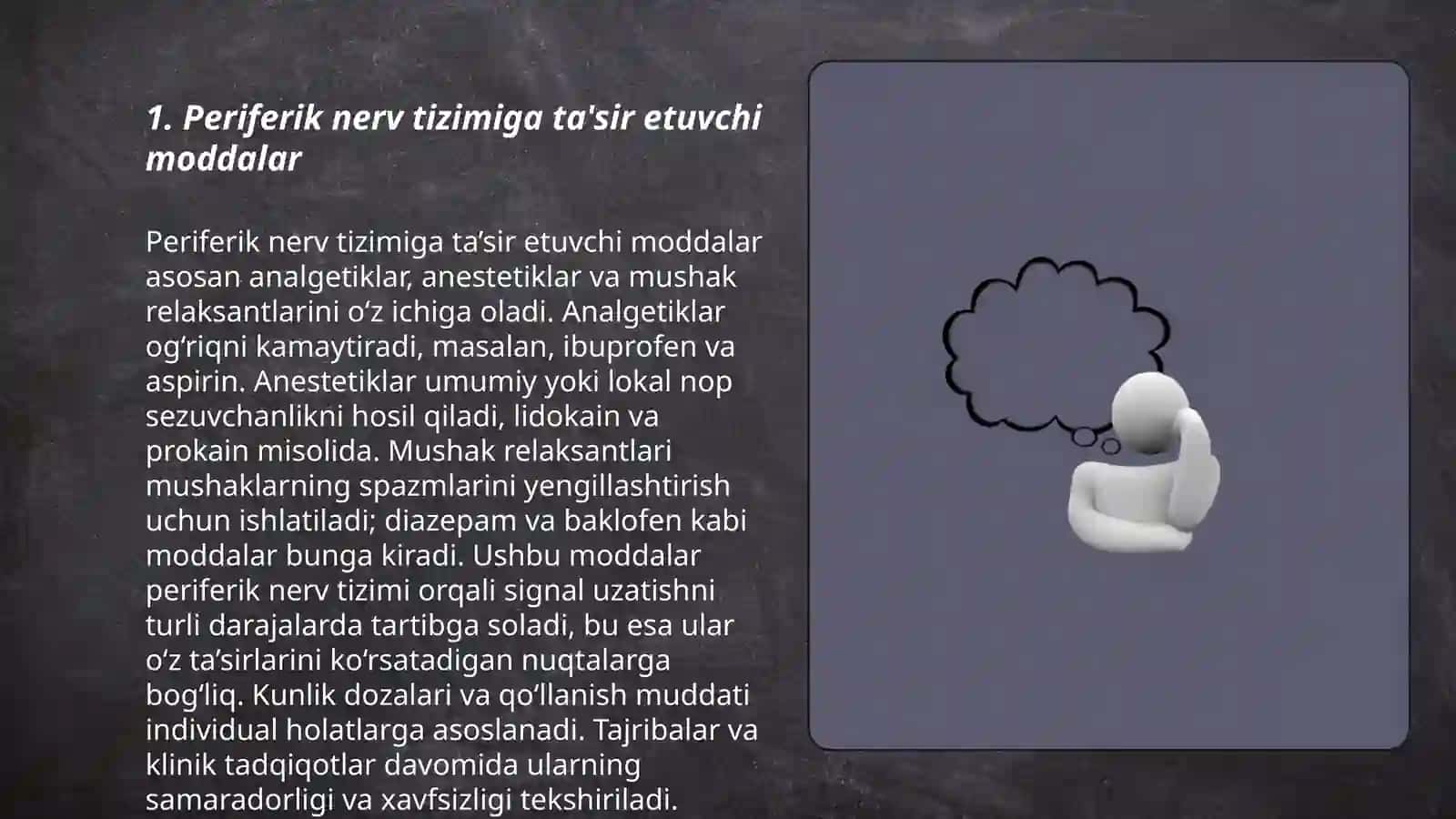 Periferik nerv tizimiga ta'sir etuvchi moddalar 3