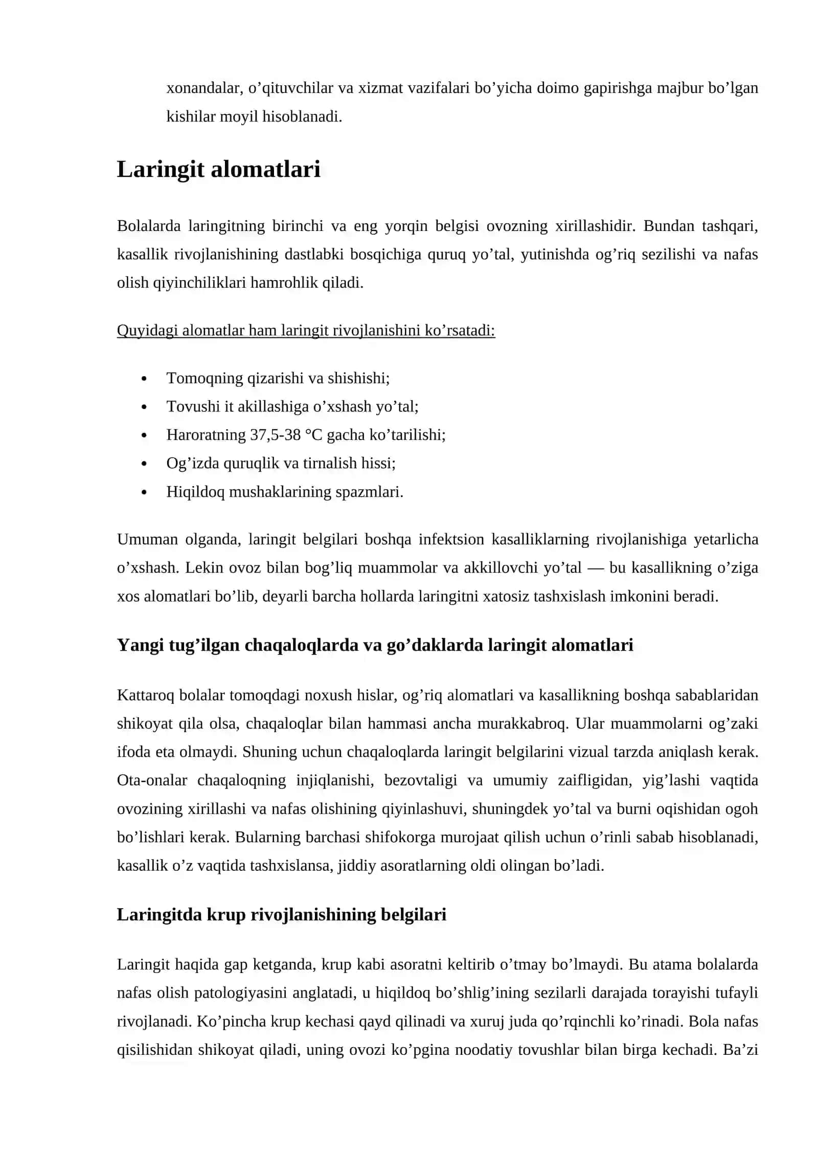 Laringitning tasnifi 3