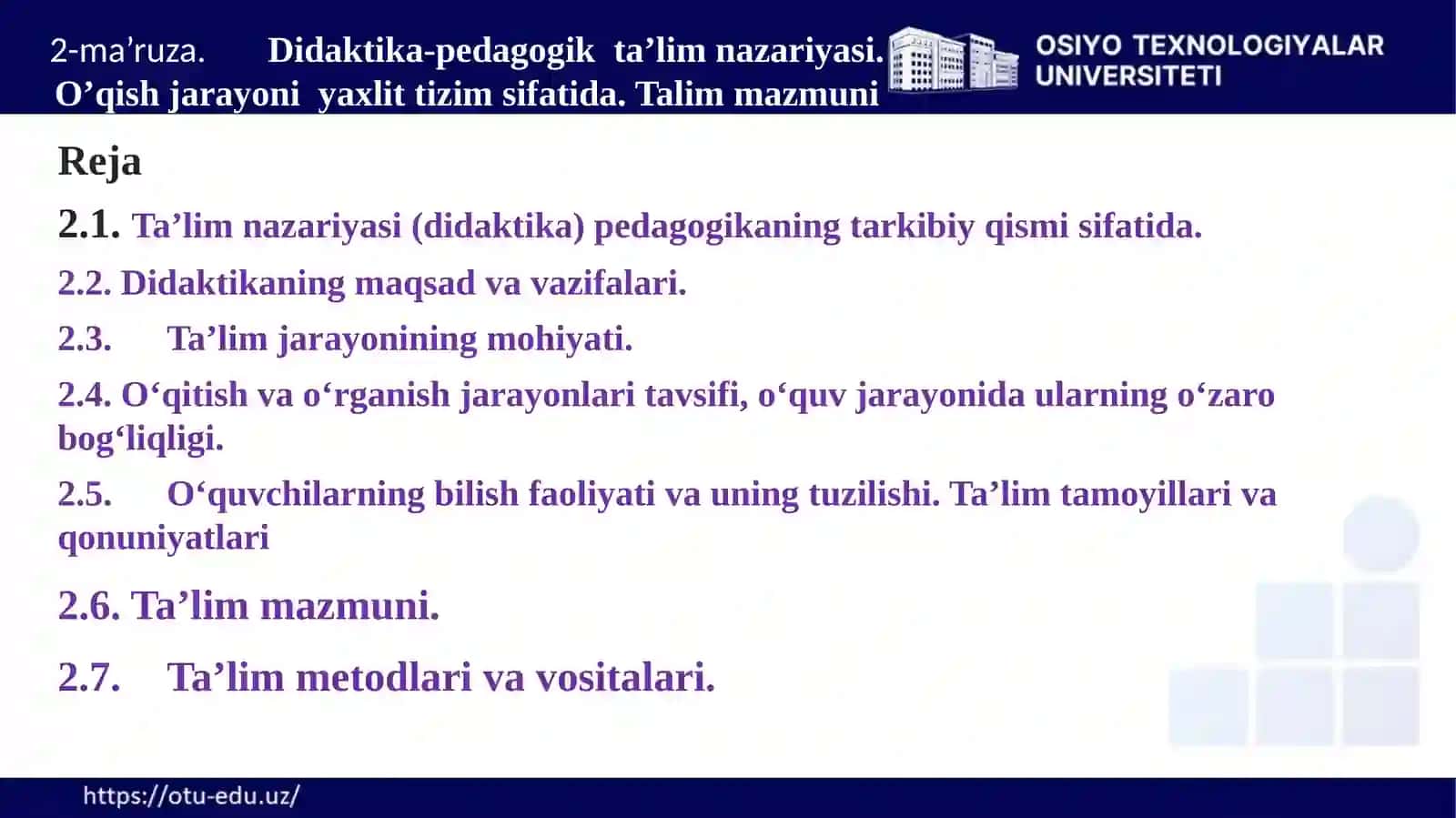 Didaktika-pedagogik ta’lim nazariyasi 3