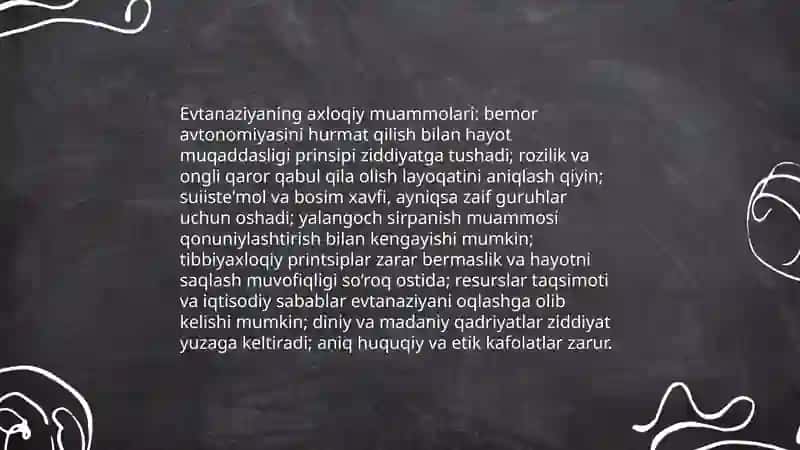 Evtanaziya muammolari 3