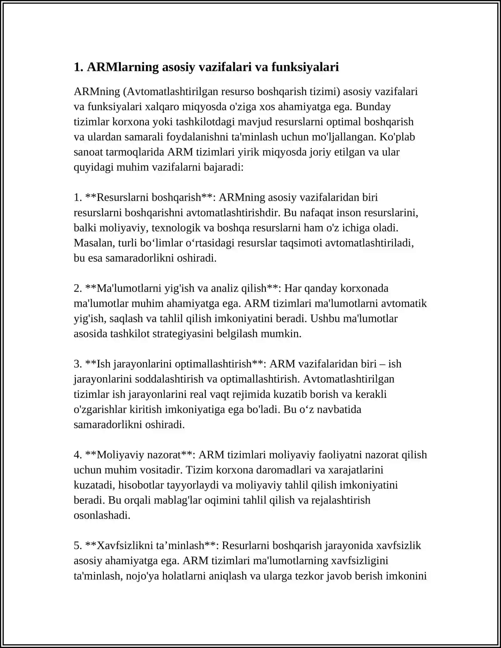 ARMlar va axborot-kommunikatsiya texnologiyalari 3