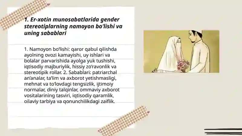 Er - xotin munosabatlarida gindr streotiplarning namoyon bo‘lish 3