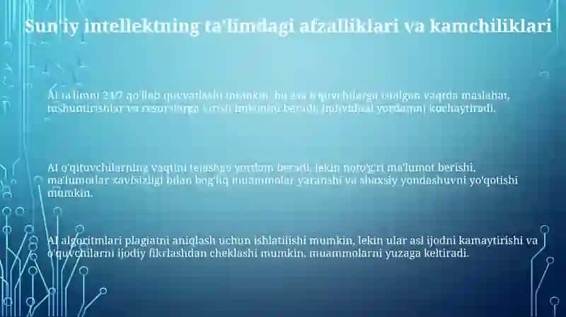 Suniy intellektning talimga tasiri 3