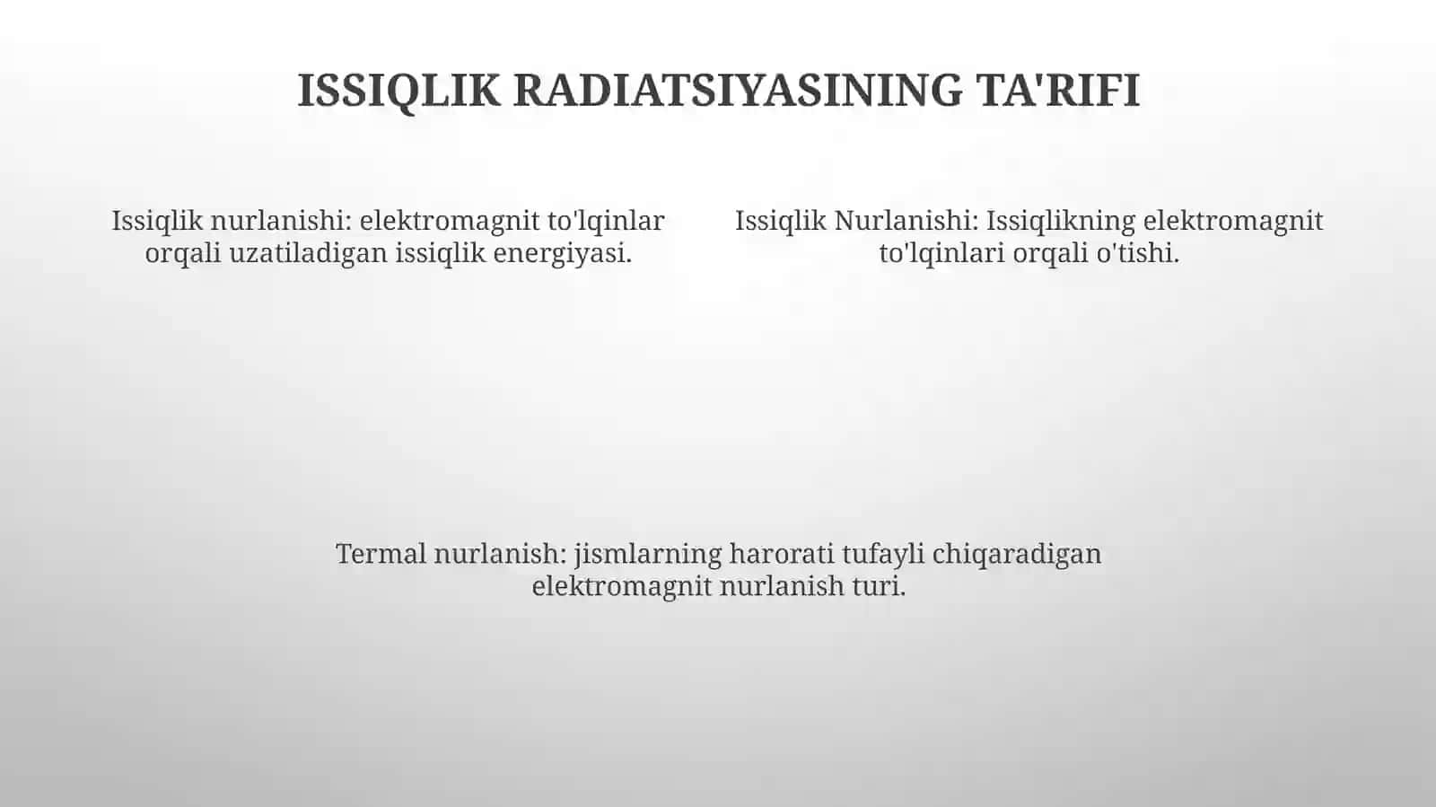 Issiqlik Nurlanishi 3