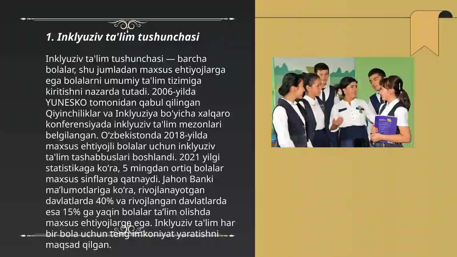 Inklyuziv ta'limga kiritili-shning asosiy tamoyillari va ularning mazmuni 3