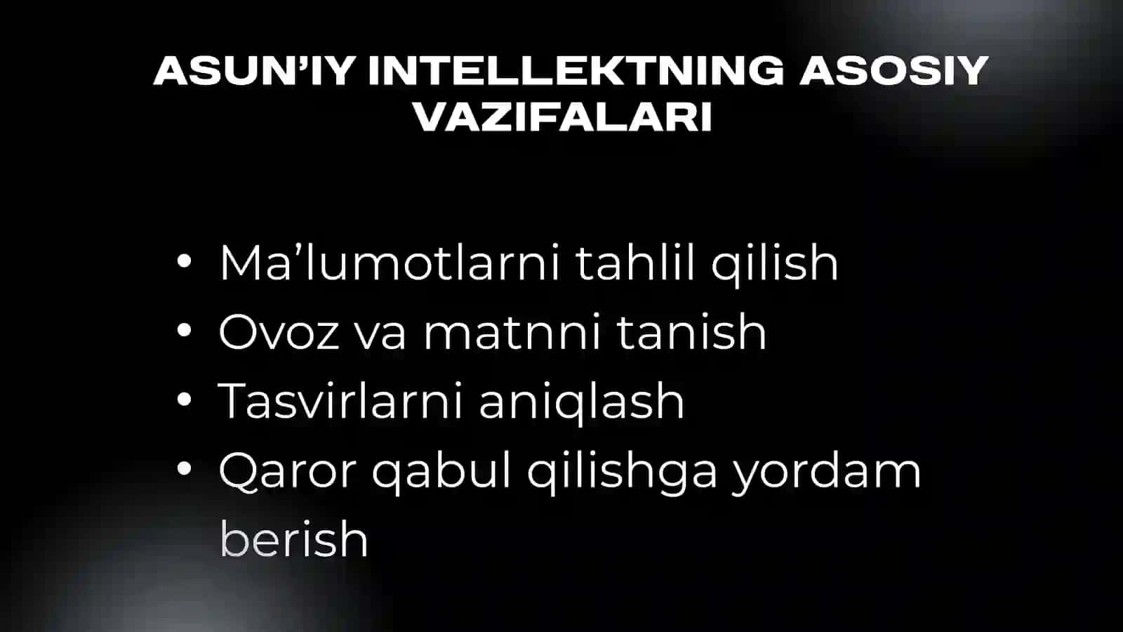 suniy intelekt haqida slayd 3