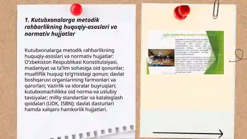 Kutubxonalarga metodik rahbarlikni tashkil etish masalalari 3