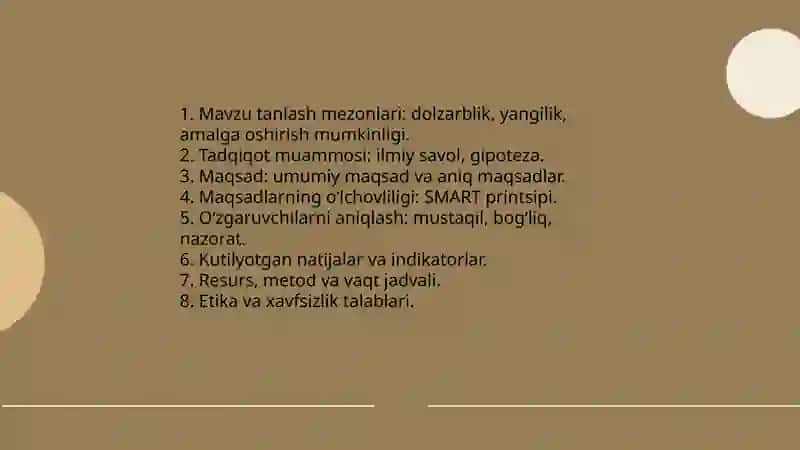Tajribaviy tadqiqotlar metadalogiyasing asosiy bosqichlari 3