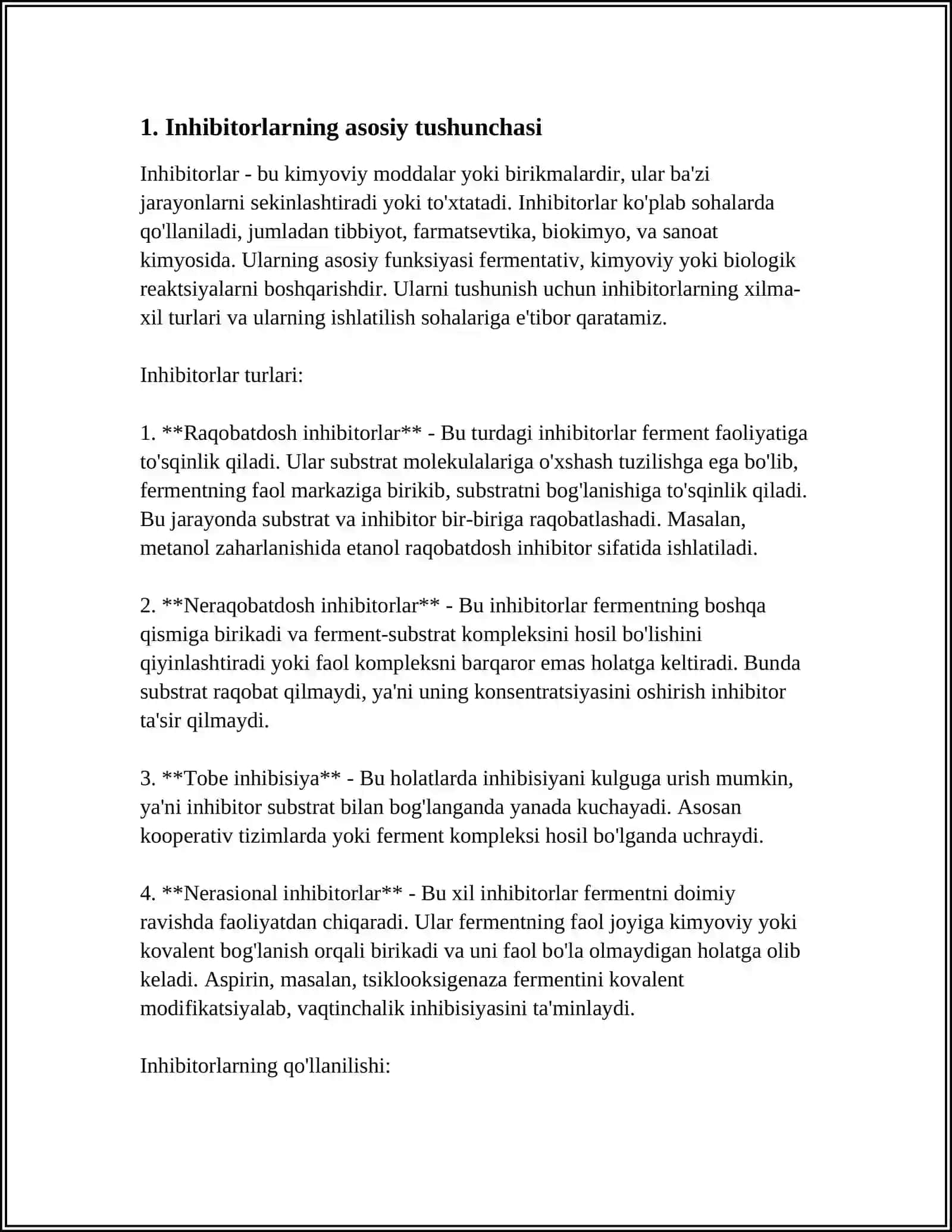 INGIBITORLAR VA ULARNING AHAMIYATINI TUSHUNTIRING 3