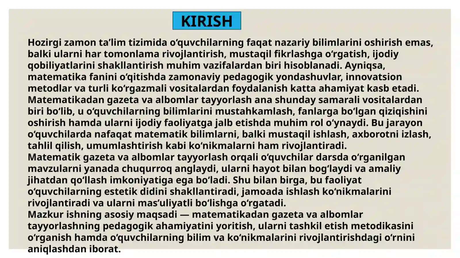 Matematikadan gazeta va albomlar tayyorlash 3