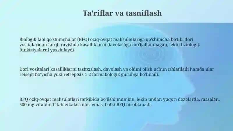 Biologik faol qoʻshimchalar va dori vositalarining qiyosiy tahlili 3