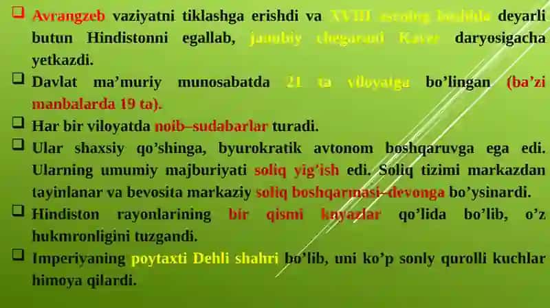 XVII-XIX asrlarda Hindiston 3