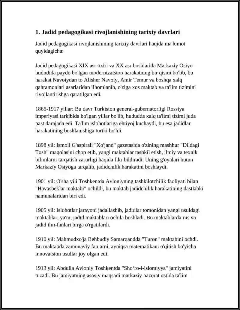 Jadid Pedagogikasi va uning tarixiy ahamiyati 3