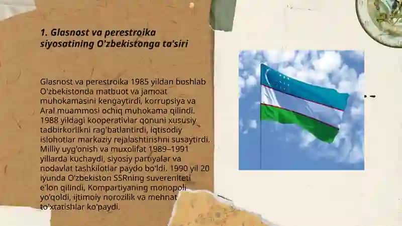 Glasnost va perestroika siyosatining O'zbekistonga ta'siri 3