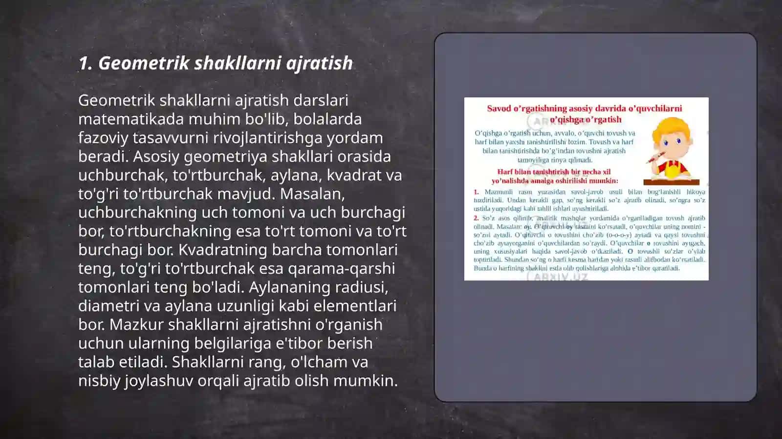 Savodga oʻrgatish tayyorlov davrida koʻrish idrokini rivojlantirish uchun topshiriqlar 3