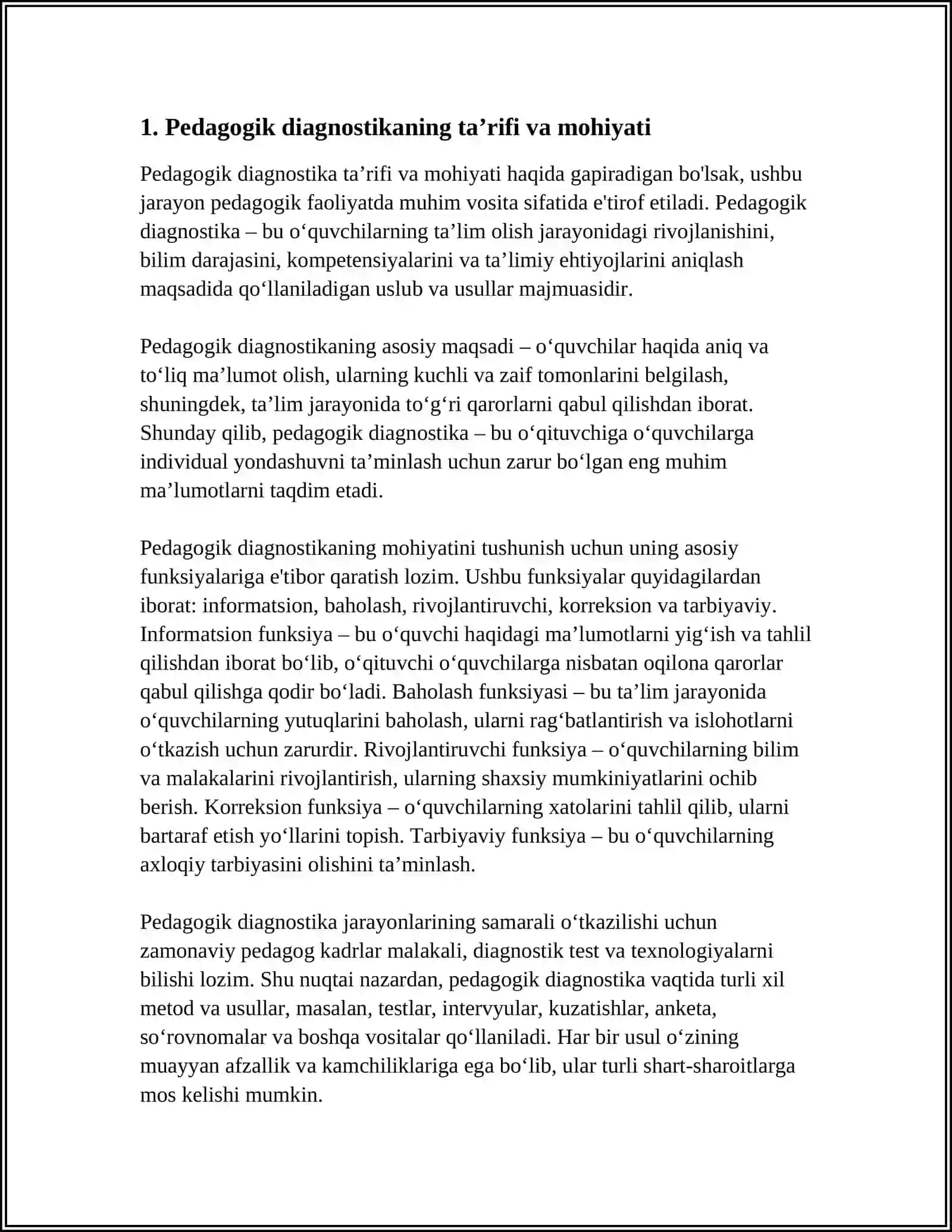 PEDAGOGIK DIAGNOSTIKA ASOSLARI 3