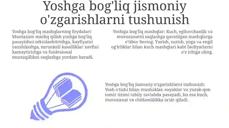 Yoshga bog'liq jismoniy o'zgarishlarni tushunish 3