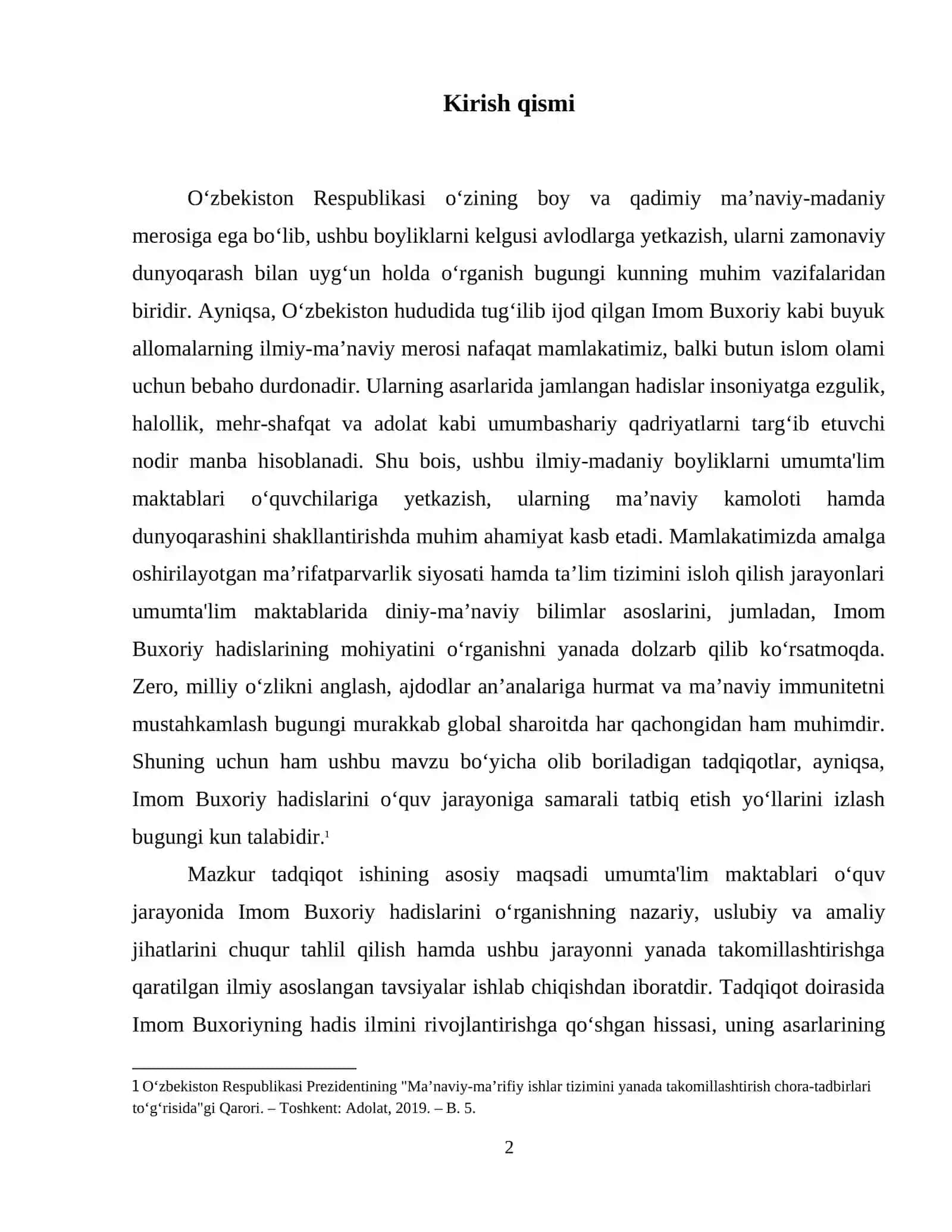 Umumta'lim maktablarida imom Buxoriy hadislarini oʻrganishning ahamyati 3