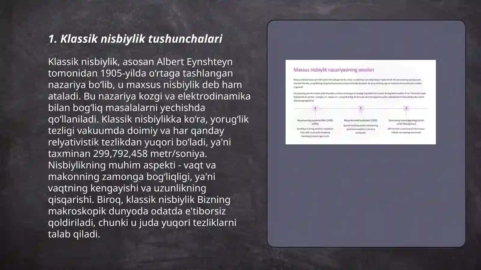 Nisbiylik nazariyasi elemetlari 3
