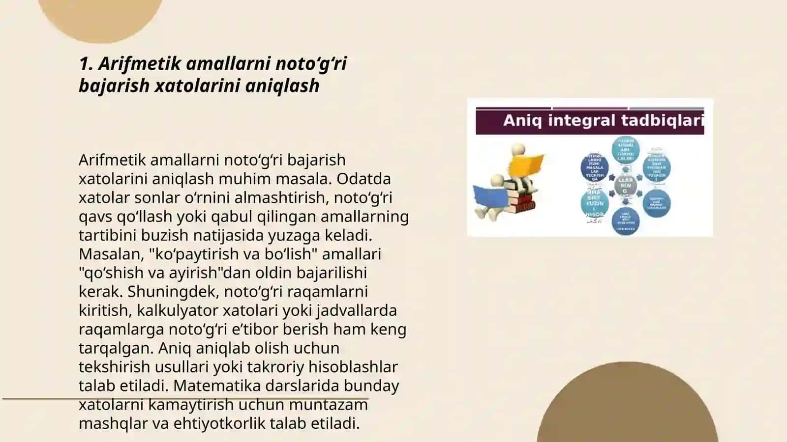 Hisoblash malakalarini tekshirish uchun nazorat ishlari 3