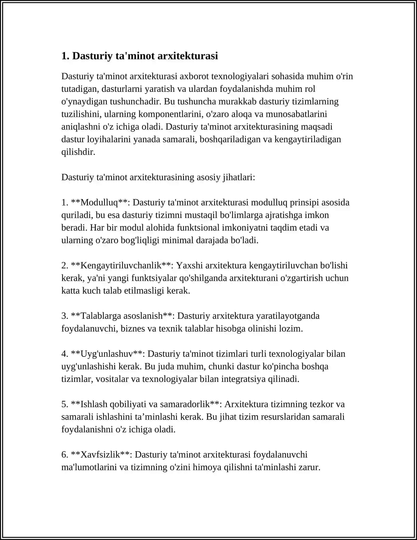 Dasturiy ta'minot arxitekturasi 3