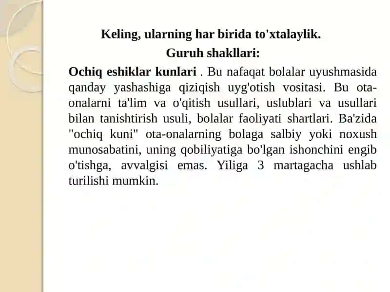 O’qituvchining ota-onalar bilan hamkorlik ishlarini samarali tashkilotish 3